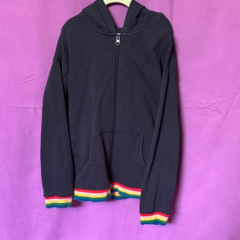 Kids Rainbow Trim Hoodie